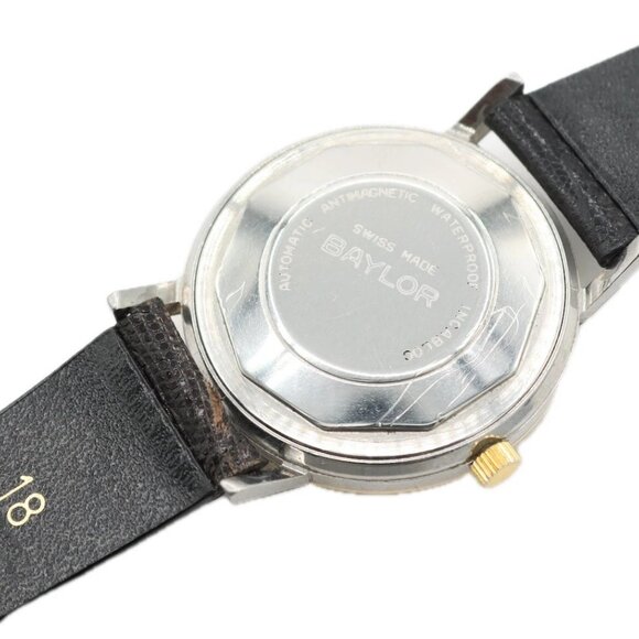 Vintage 34mm Baylor Linen Dial Men's Automatic Wristwatch Swiss Gold Capped - Picture 4 of 4